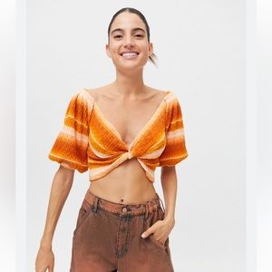 NWT Urban Outfitters Lena twist front top XS burnt orange